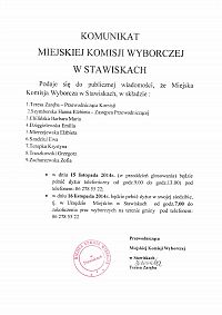 Foto: Komunikat Miejskiej Komisji Wyborczej